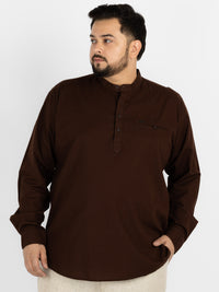 WHATZ Quiet Form Solid Short Kurta for Men