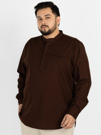 WHATZ Quiet Form Solid Short Kurta for Men