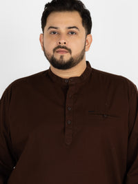 WHATZ Quiet Form Solid Short Kurta for Men