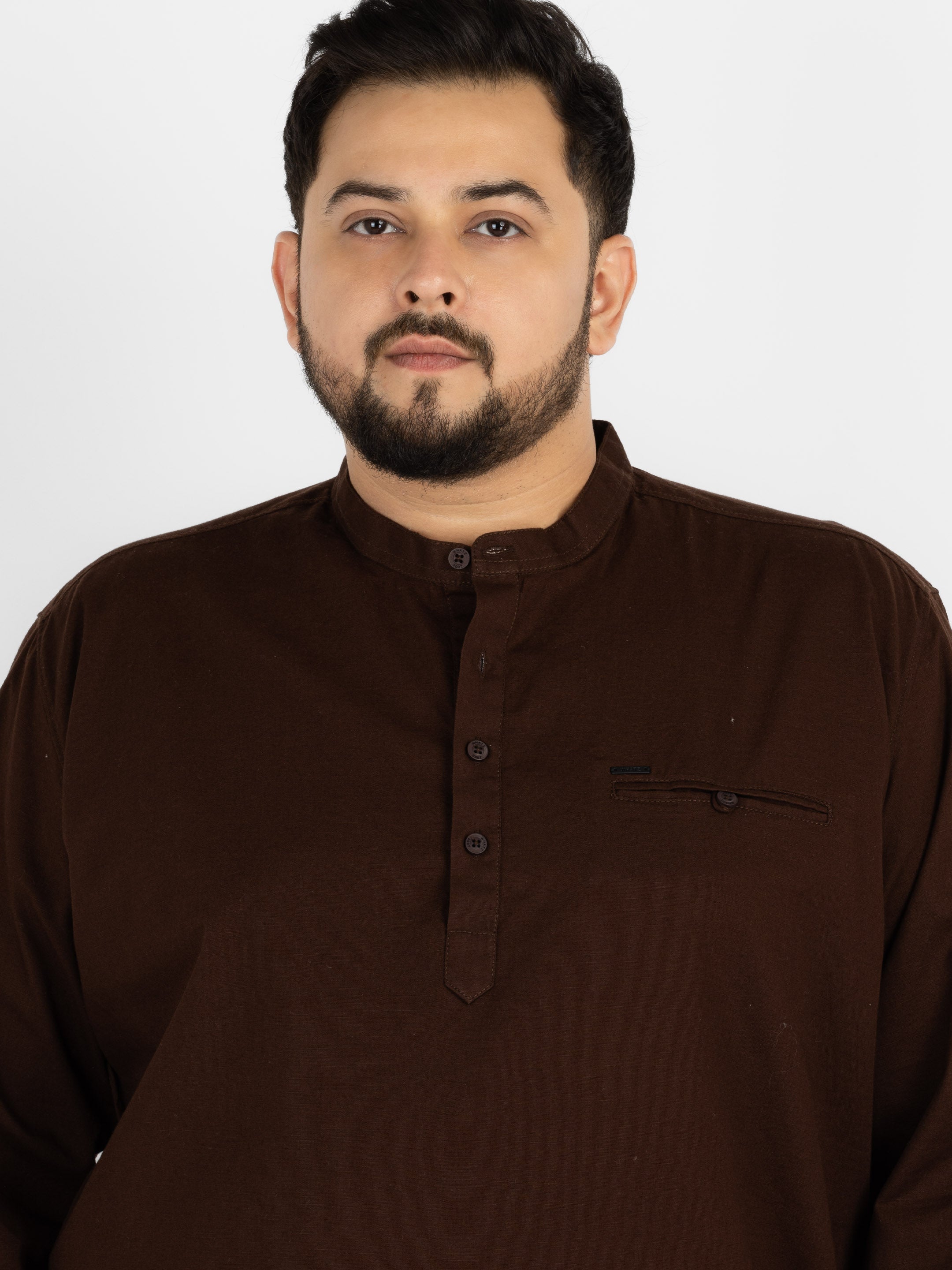 WHATZ Quiet Form Solid Short Kurta for Men