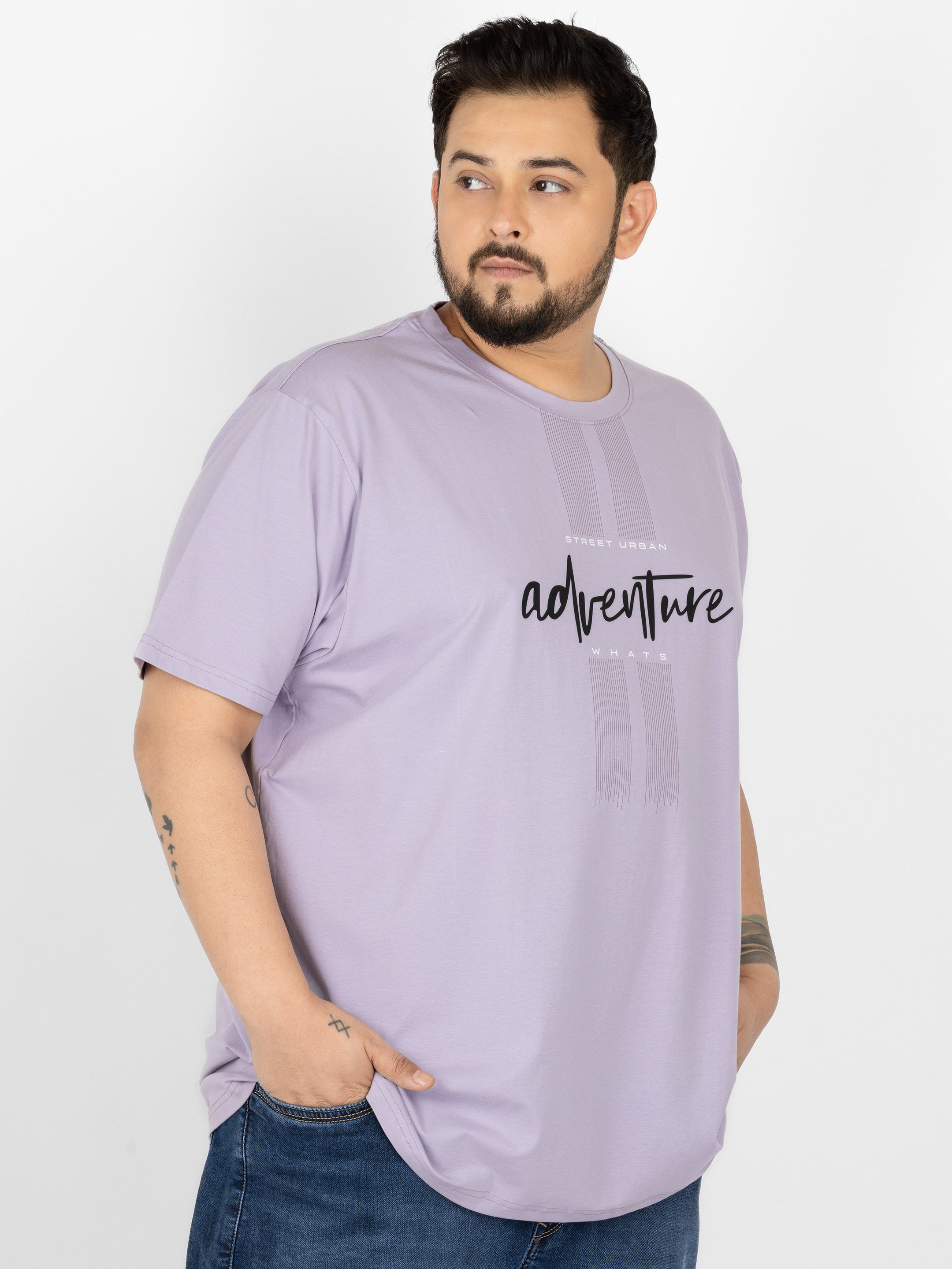 WHATZ Adventure Street Urban Graphic Round Neck T-Shirt for Men