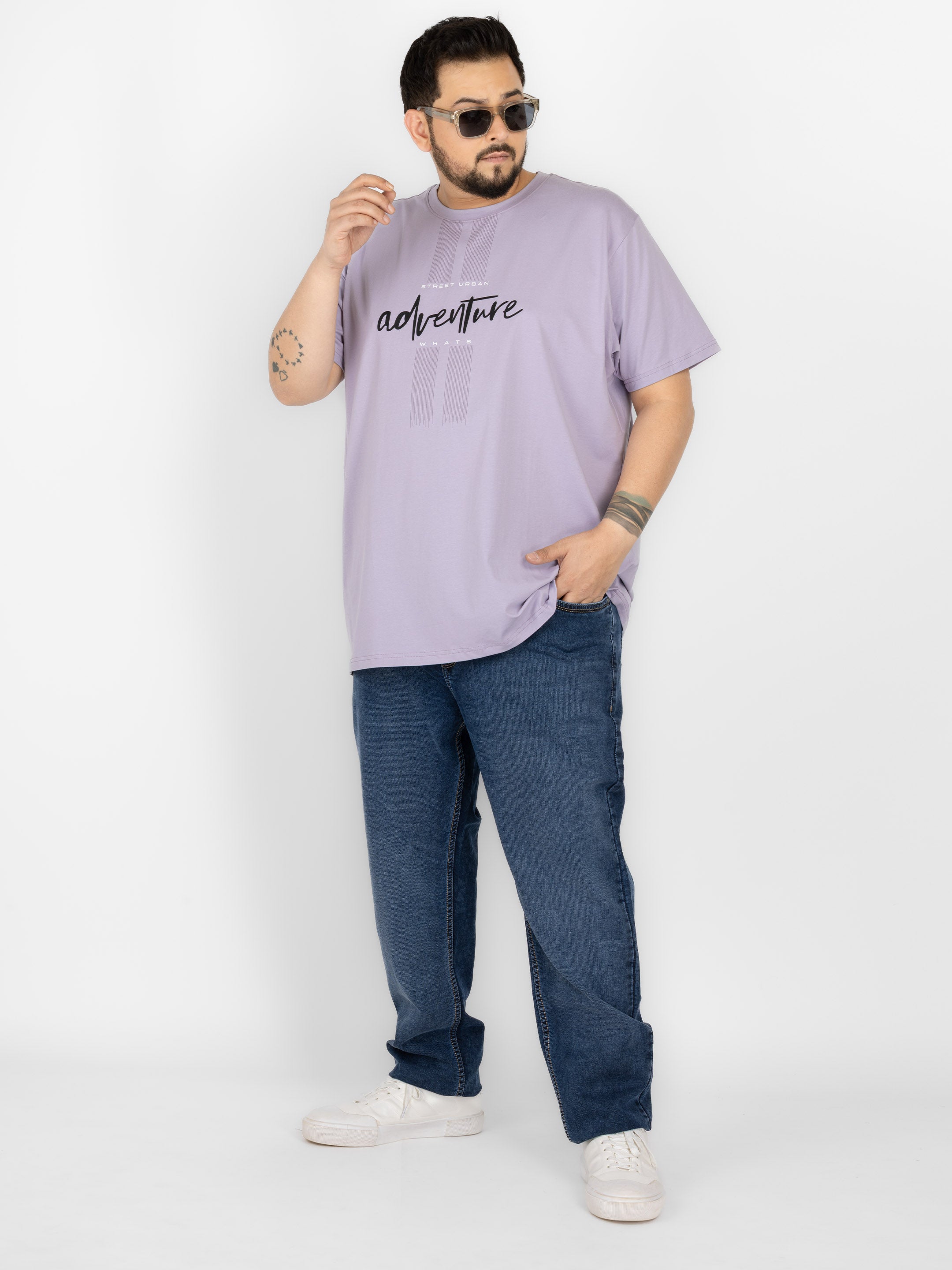 WHATZ Adventure Street Urban Graphic Round Neck T-Shirt for Men