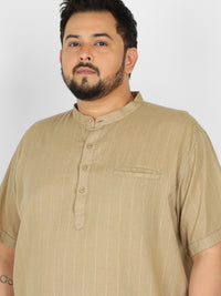 WHATZ Pinnacle Pinstripe Short Kurta for Men