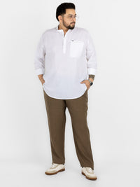 WHATZ Quiet Form Solid Short Kurta for Men