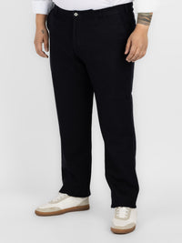 WHATZ Plus Size Premium Solid Linen Trousers for Men