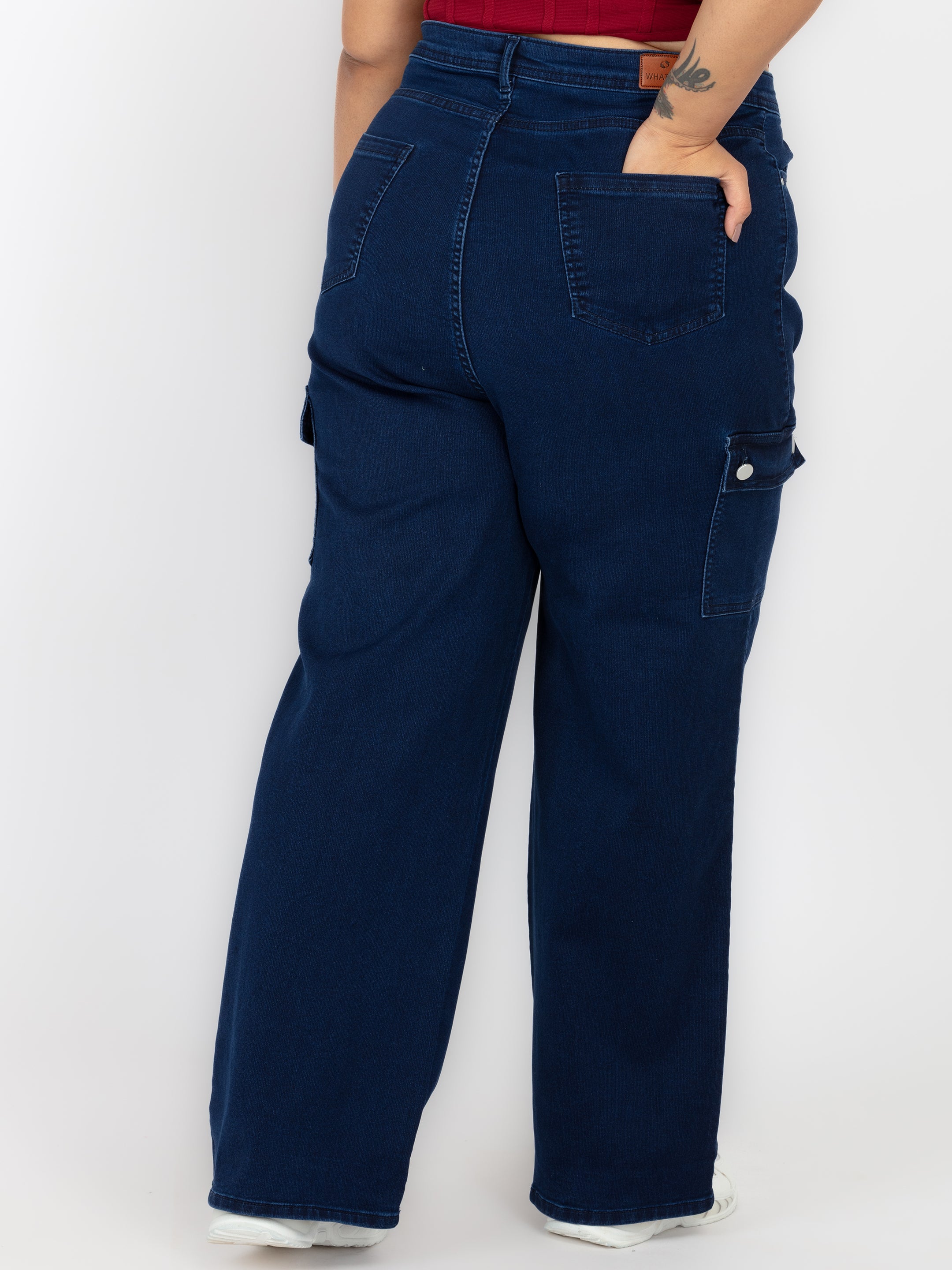 WHATZ Women Denim Cargo Straight Fit – So What Fashion