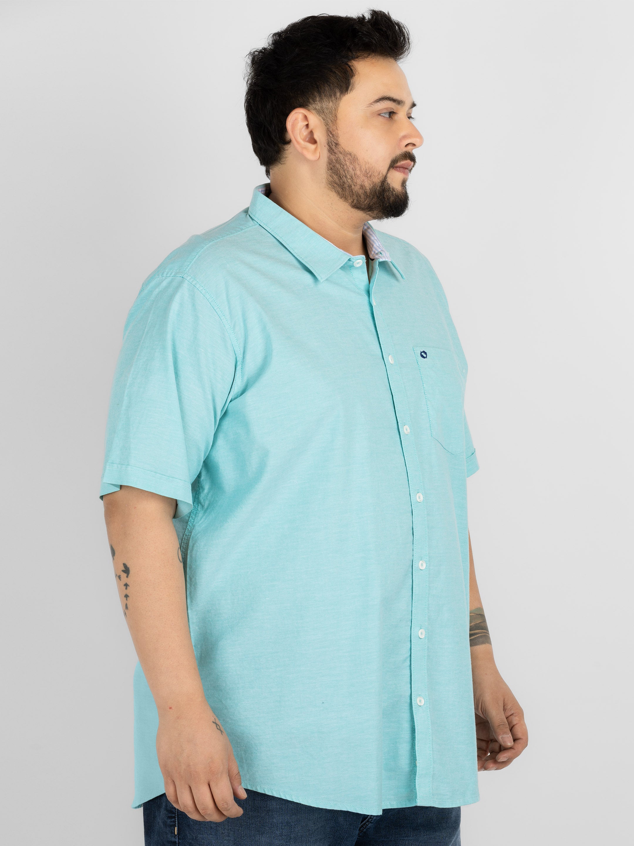 WHATZ Premium Oxford Shirt for Men Half Sleeve