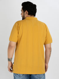 WHATZ Vertical Textured Jacquard Polo T-shirt For Men