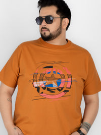 SO WHAT Glitch Shield Graphic Round Neck T-Shirt for Men