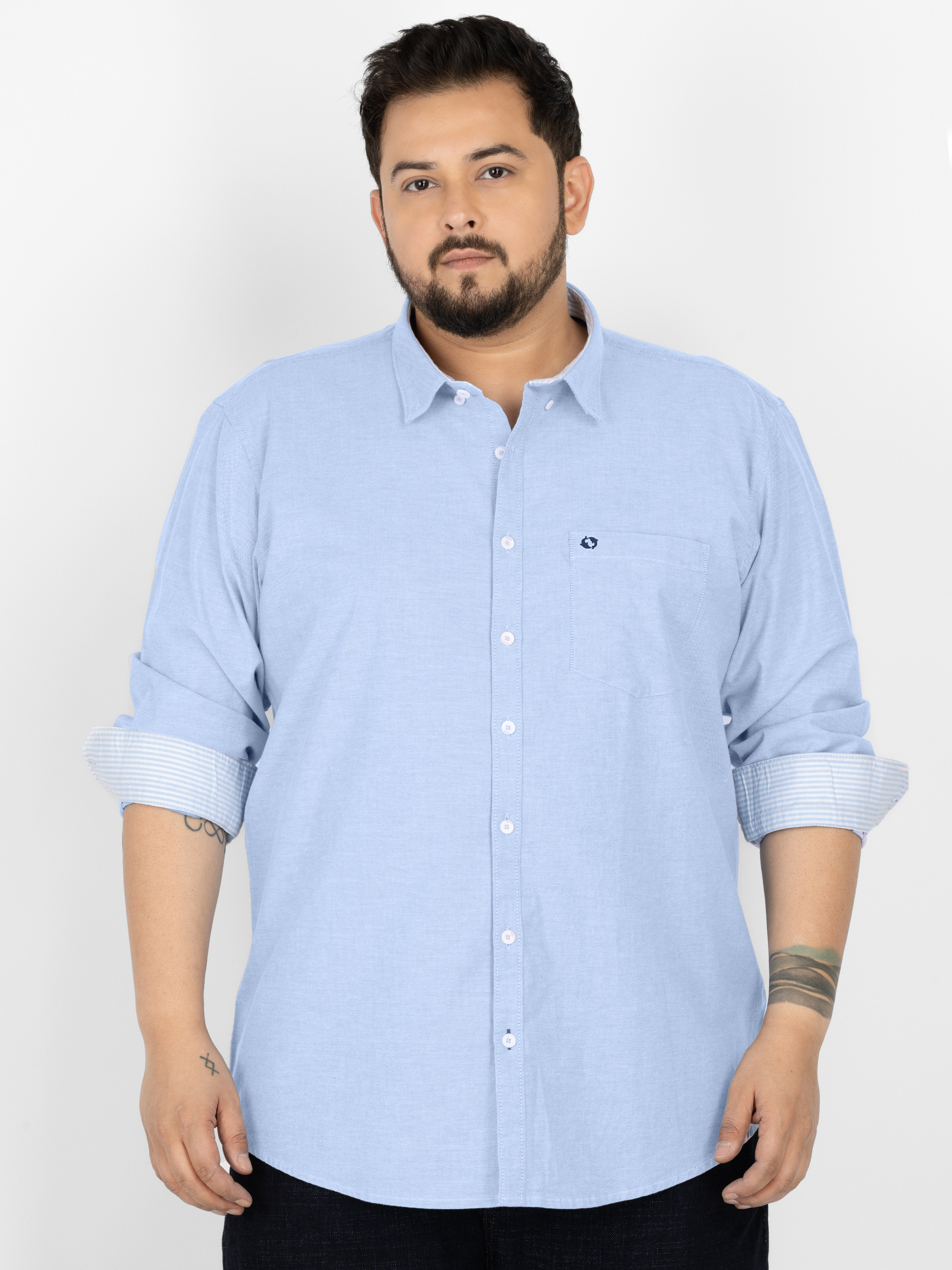 WHATZ Premium Oxford Shirt for Men Full Sleeves