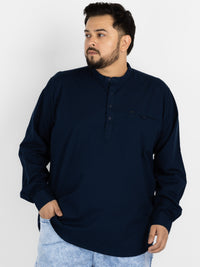 WHATZ Quiet Form Solid Short Kurta for Men
