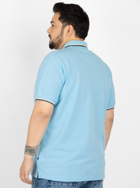 WHATZ Mesh Collar Dual Contrast Polo T-shirt For Men