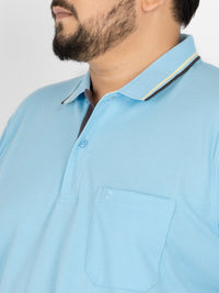 WHATZ Mesh Collar Dual Contrast Polo T-shirt For Men