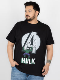 SO WHAT Avengers Hulk Power Graphic Round Neck T-Shirt for Men