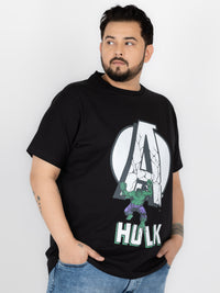 SO WHAT Avengers Hulk Power Graphic Round Neck T-Shirt for Men