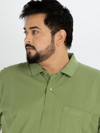 WHATZ Vertical Textured Jacquard Polo T-shirt For Men