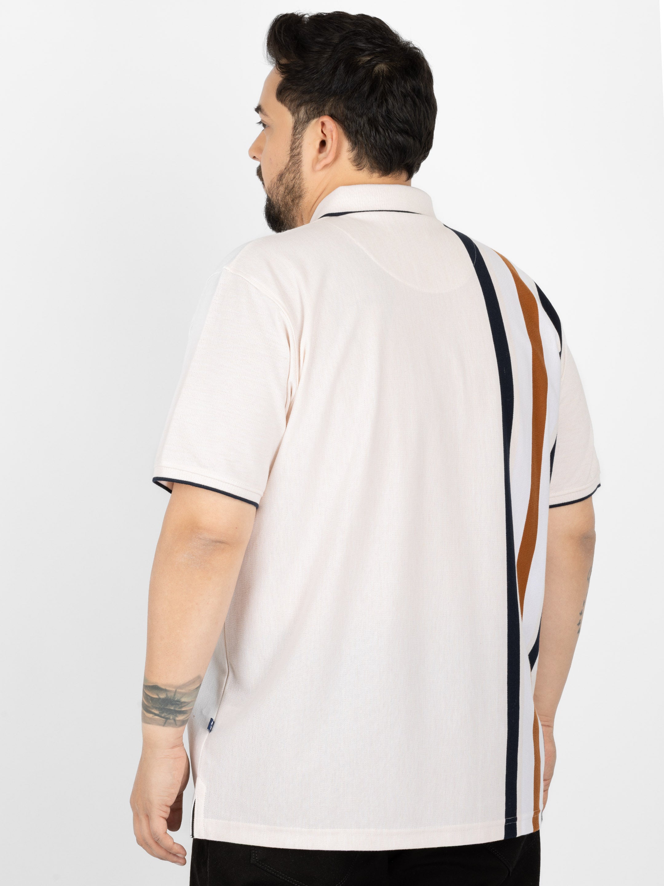 WHATZ Kinetic Stripe Polo T-Shirt for Men