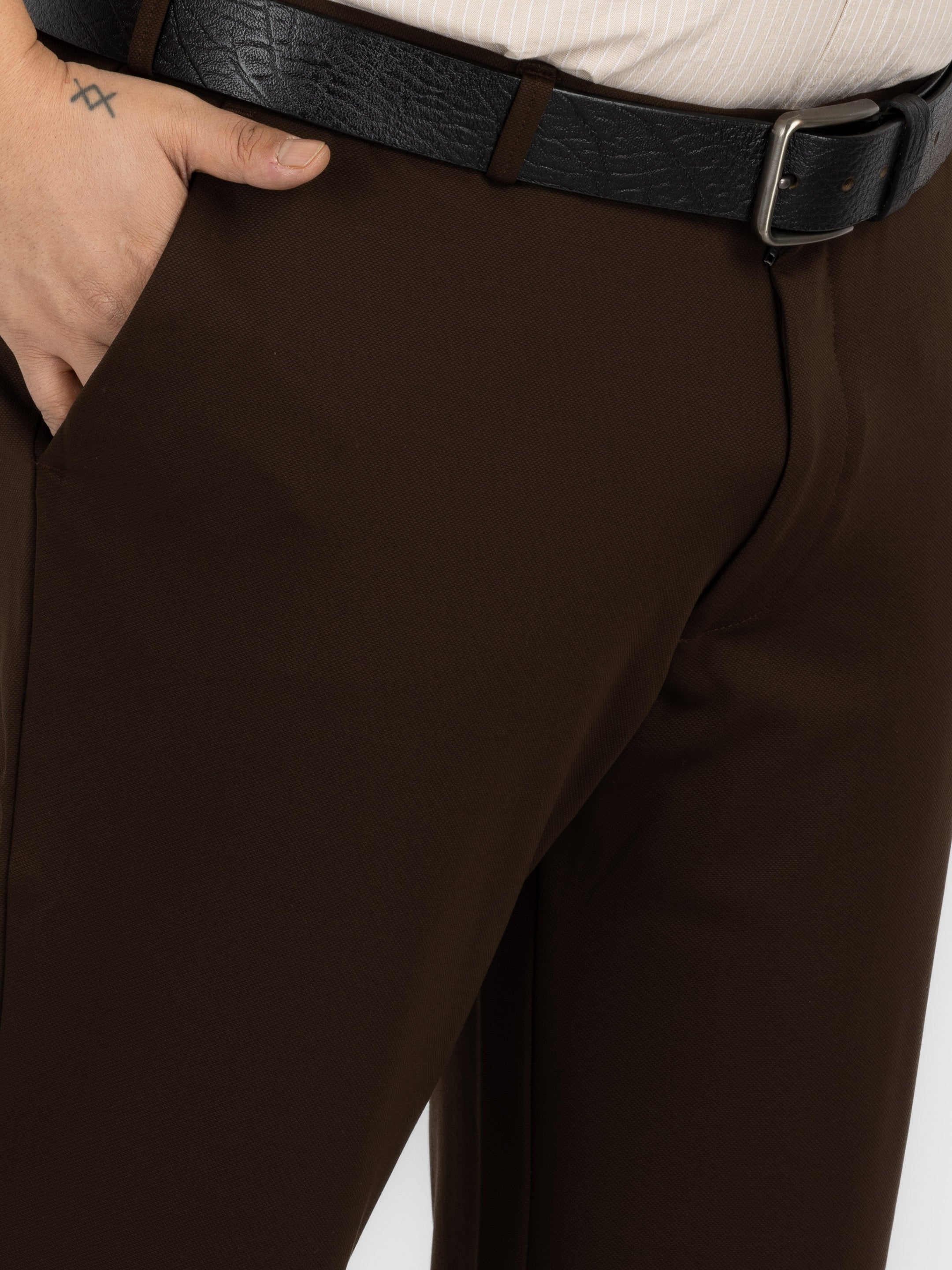 WHATZ Smart Tailored Formal Trousers for Men