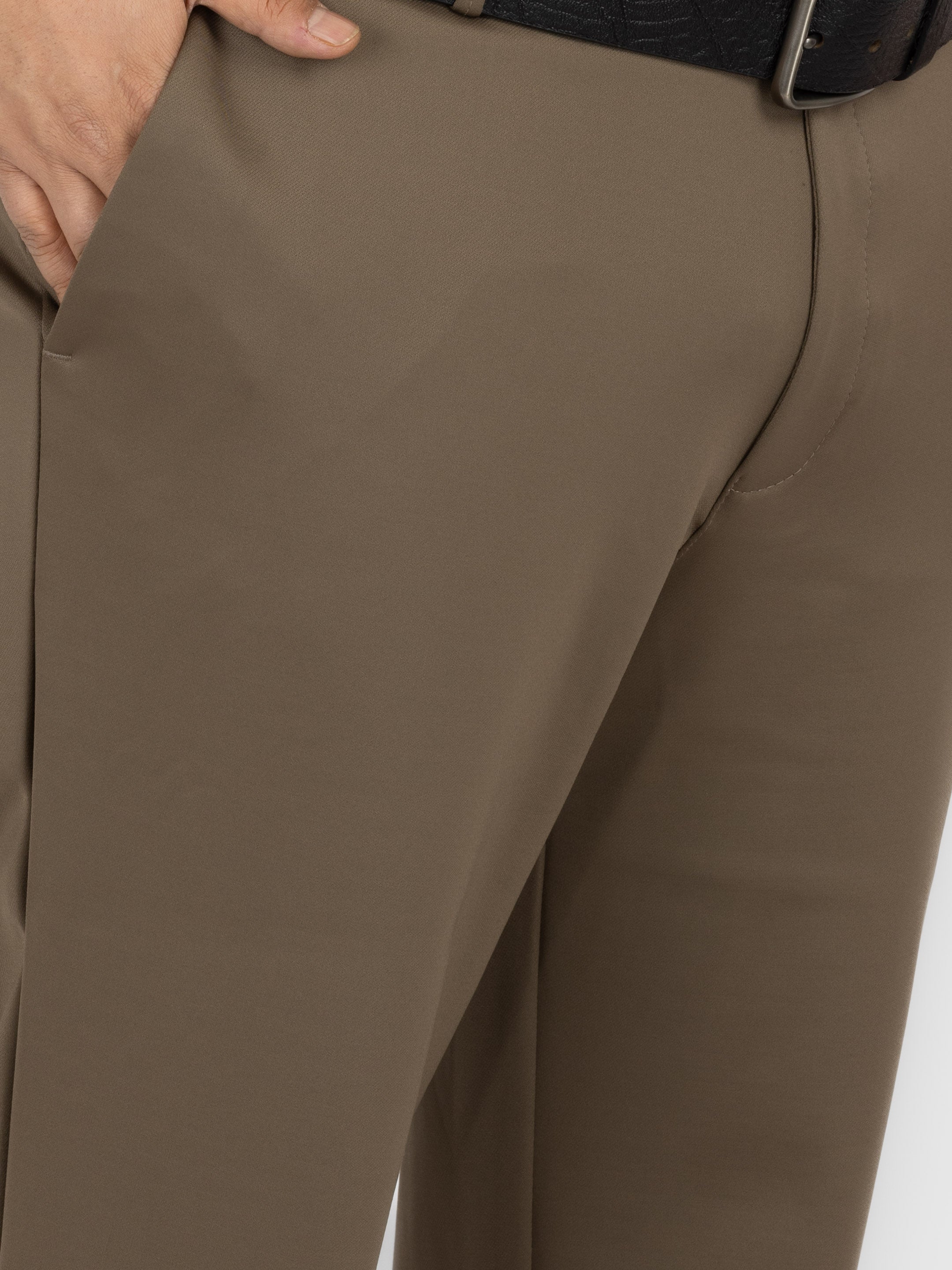 WHATZ Tailored Fit Lycra Formal Trousers for Men