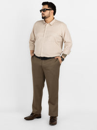 WHATZ Tailored Fit Lycra Formal Trousers for Men
