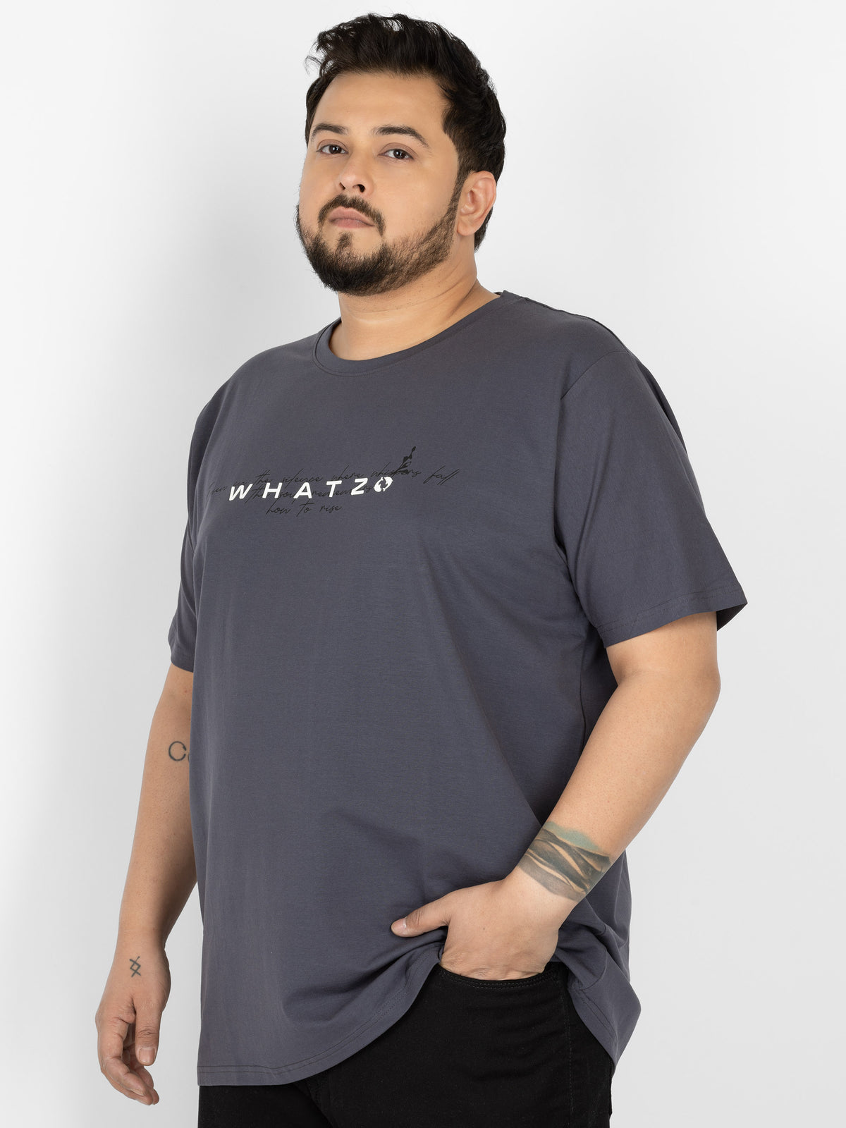 WHATZ Core Logo Graphic T-Shirt for Men