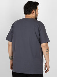WHATZ Core Logo Graphic Round Neck T-Shirt for Men