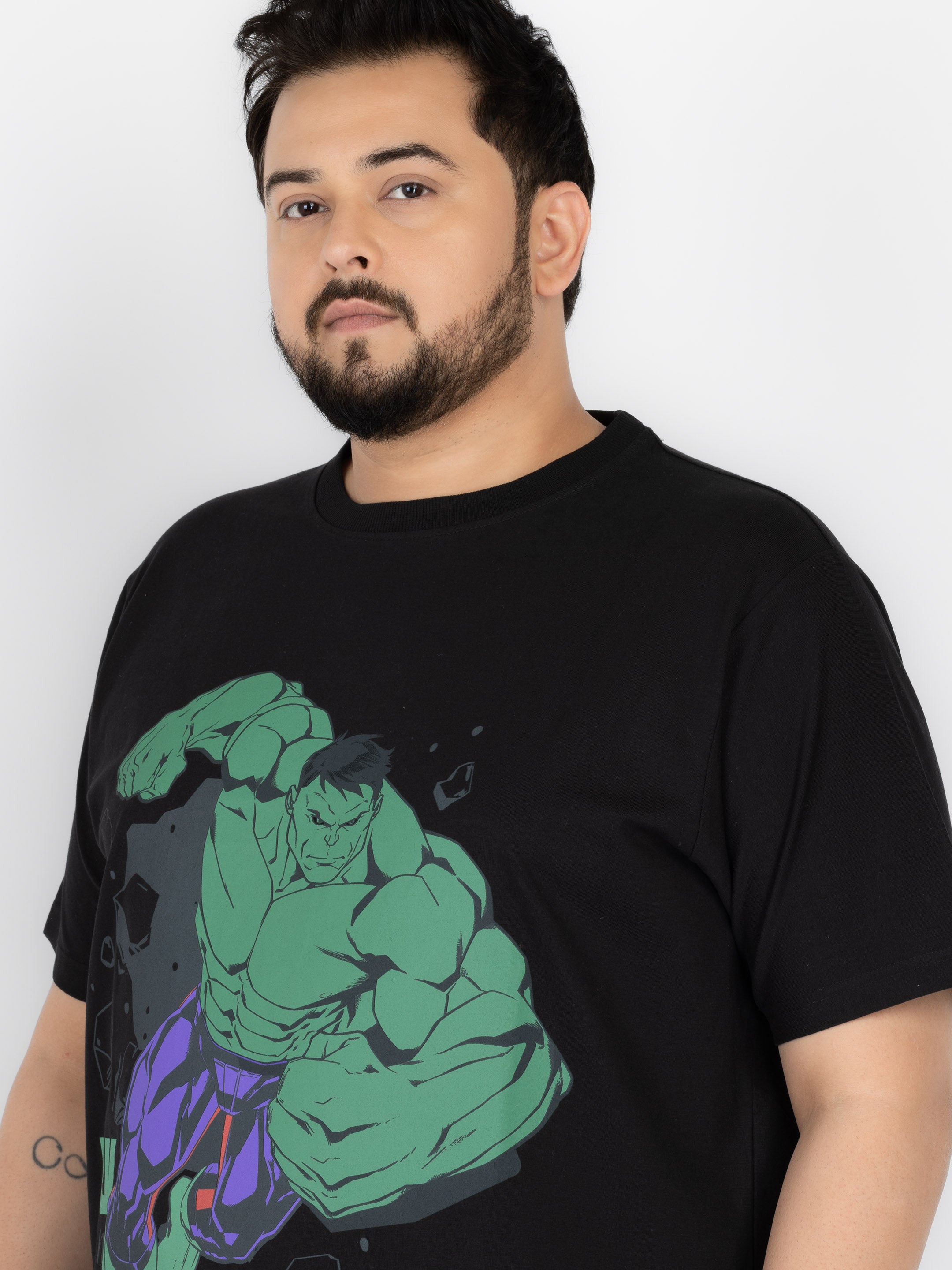 SO WHAT Hulk Smash Graphic Print Round Neck T-Shirt for Men