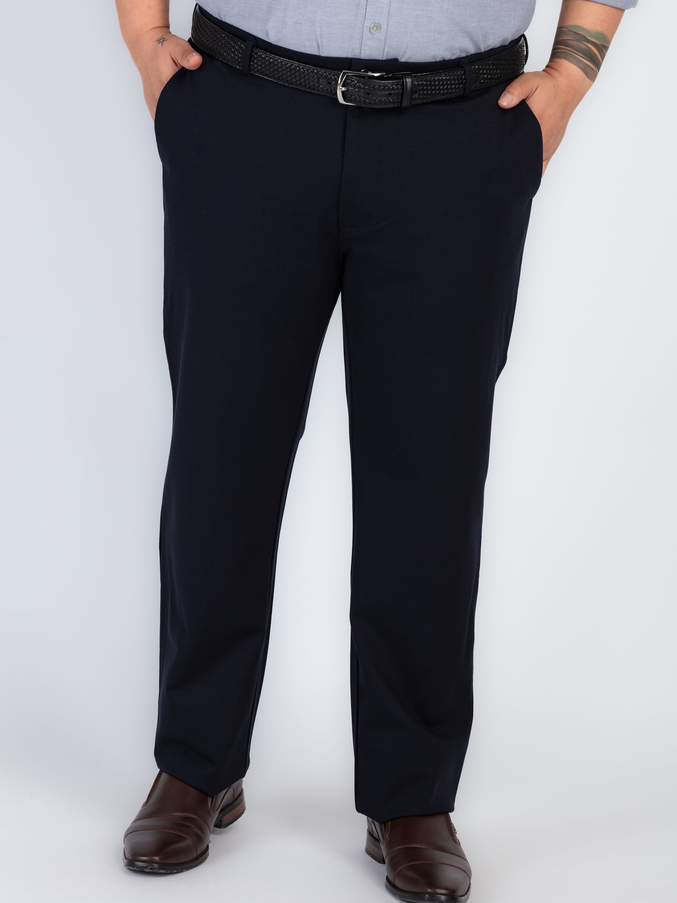Whatz Solid Refined Formal Trousers For Men