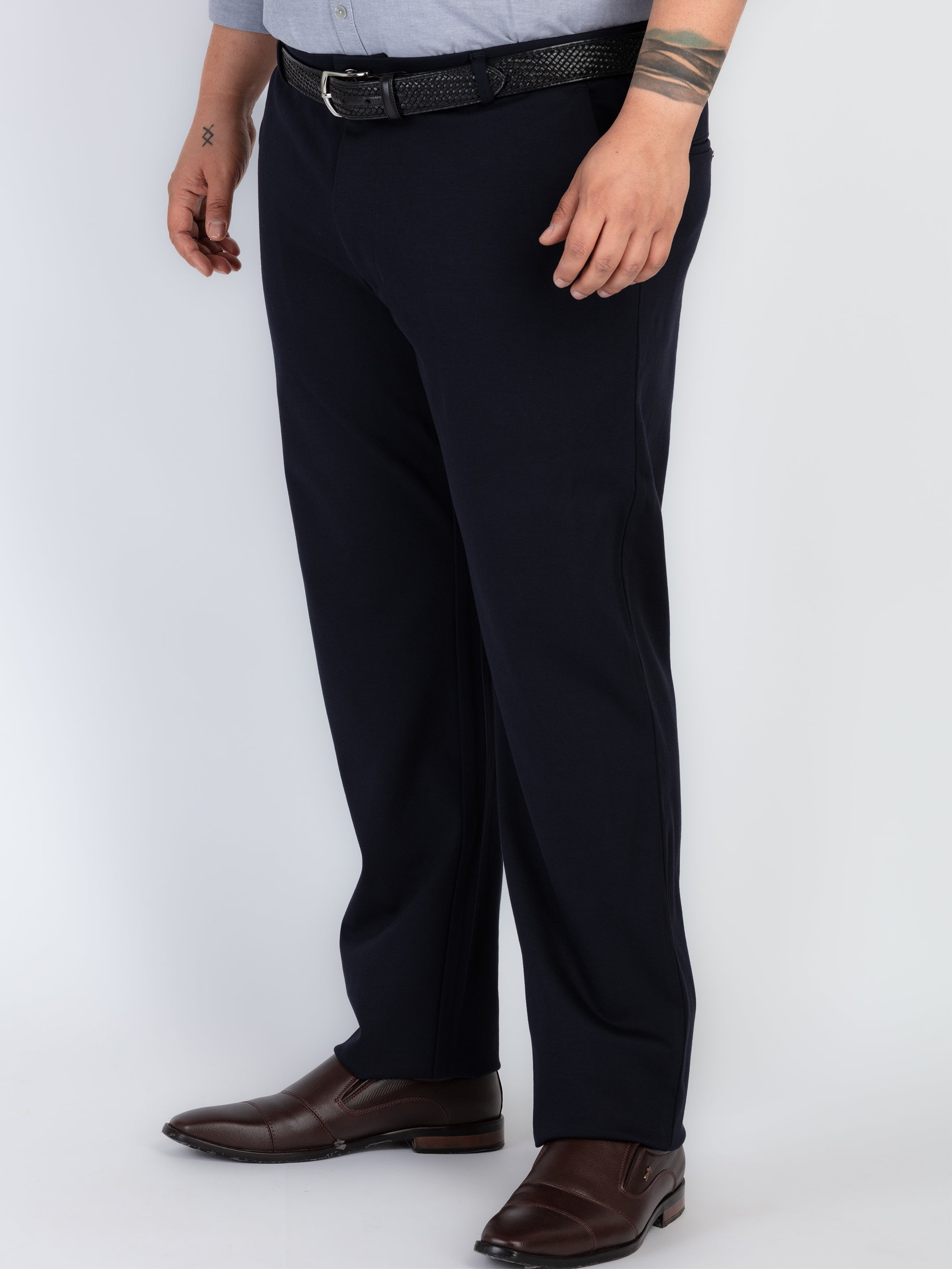 Whatz Solid Refined Formal Trousers For Men
