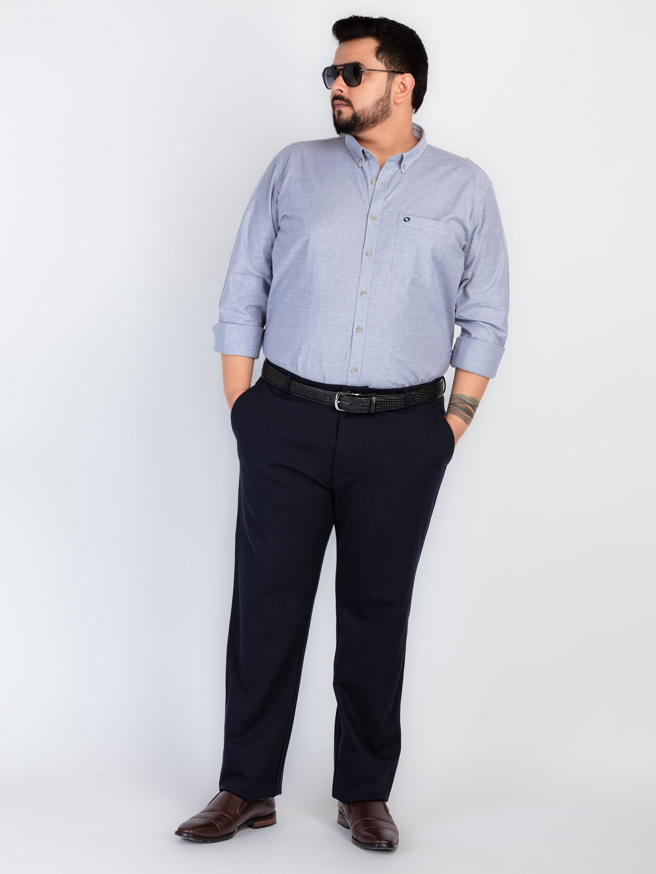 Whatz Solid Refined Formal Trousers For Men