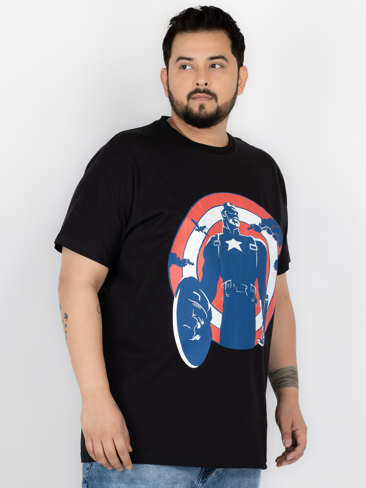 SO WHAT Captain America Graphic Print T-shirt for Men