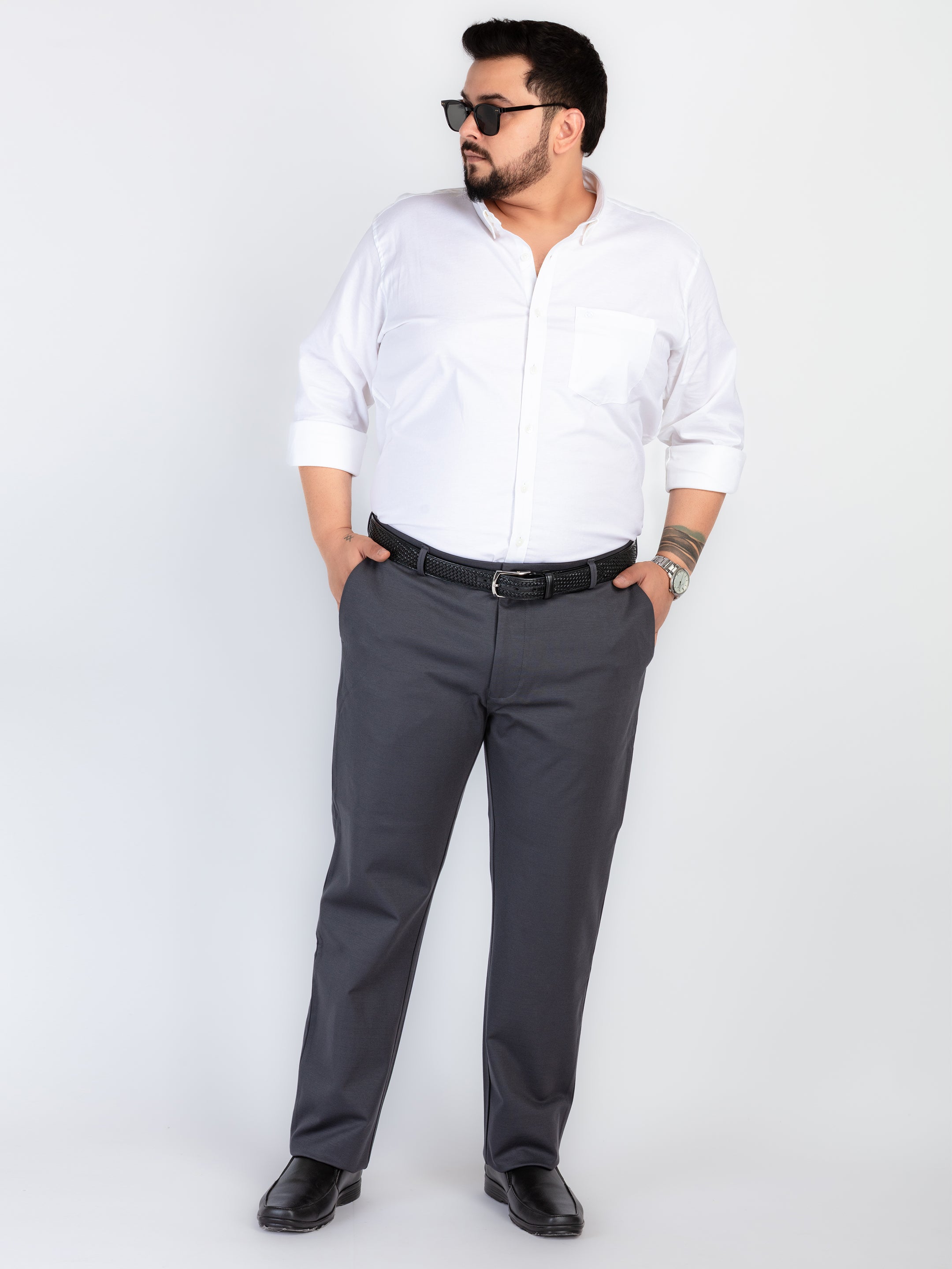 Whatz Solid Refined Formal Trousers For Men