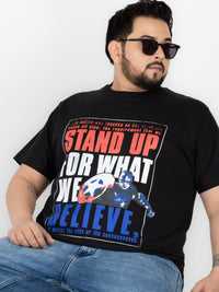 SO WHAT Captain America Inspirational Typography Round Neck T-Shirt for Men