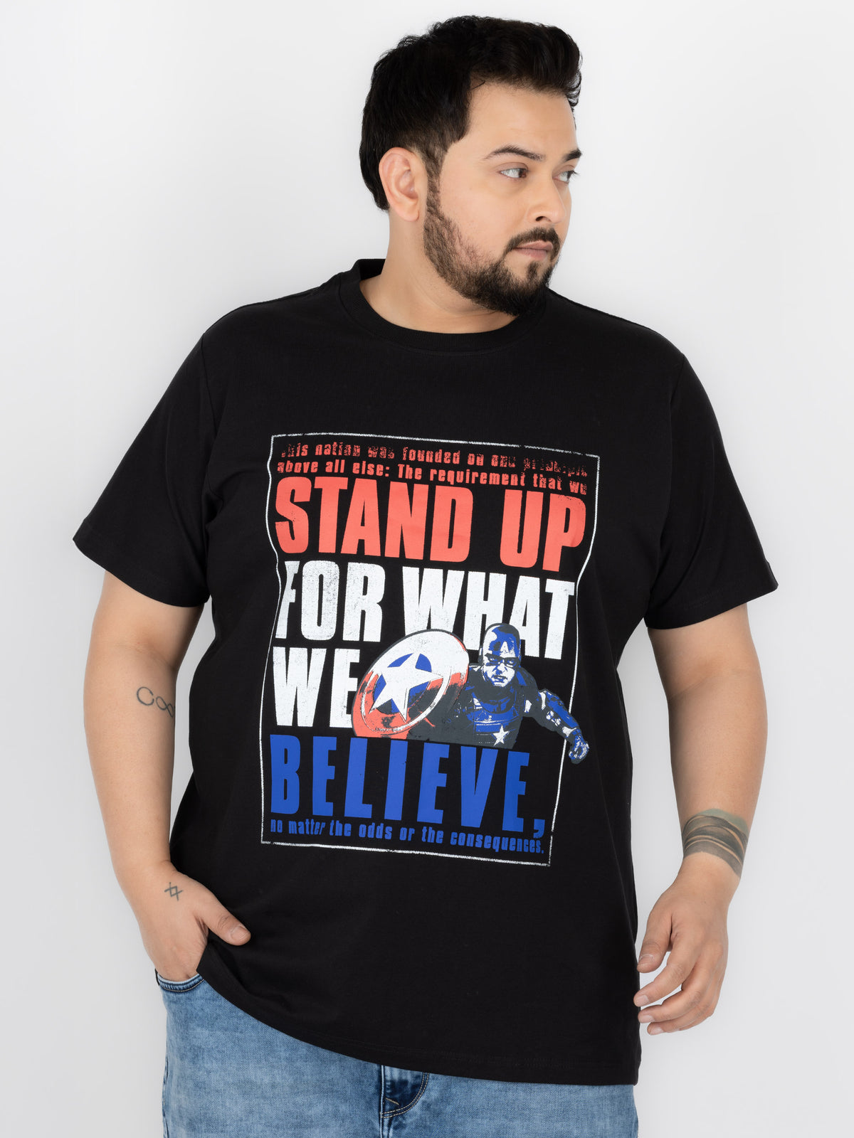 SO WHAT Captain America Inspirational Typography T-Shirt for Men