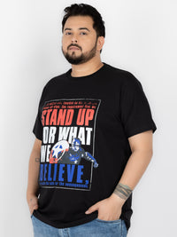 SO WHAT Captain America Inspirational Typography Round Neck T-Shirt for Men