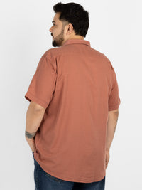 WHATZ Plus Size Modern Relax Fit Half Sleeve Shirt for Men