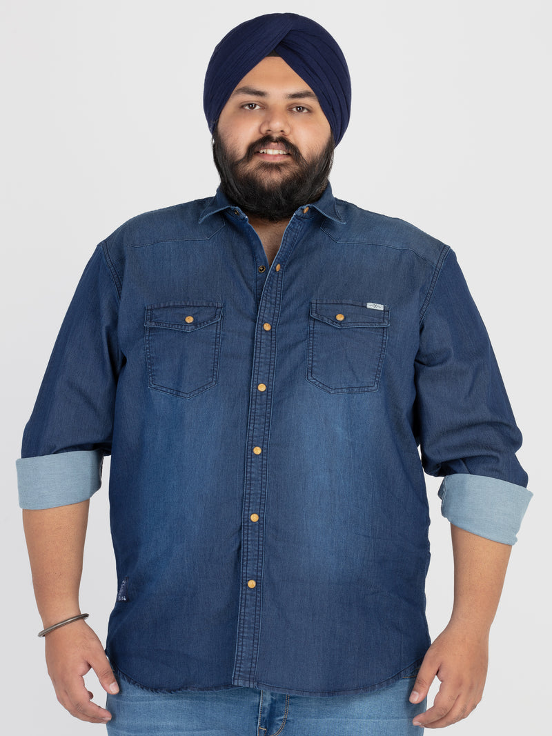 WHATZ Tailored Denim Shirt for Men