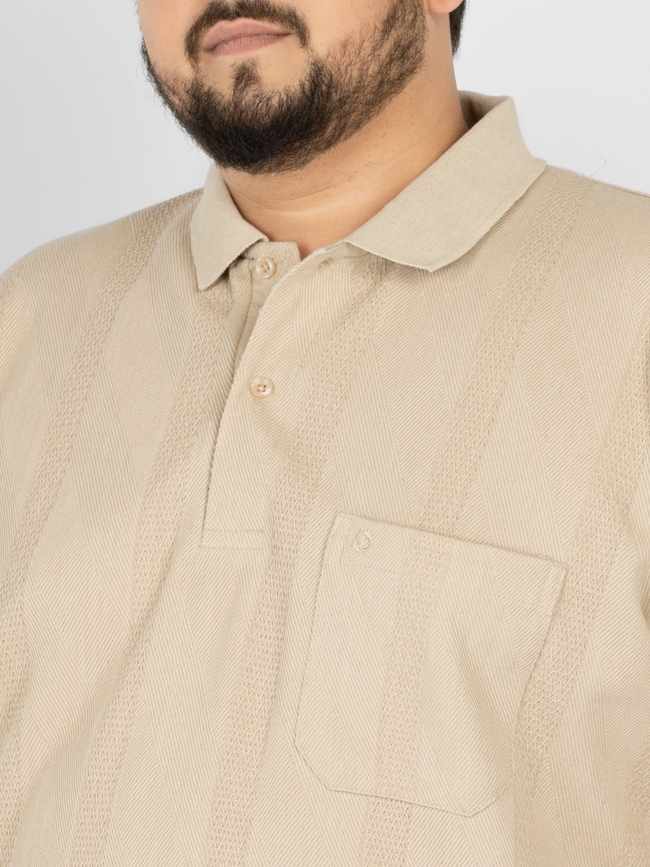 WHATZ Apex Chevron Jacquard Polo T-Shirt for Men