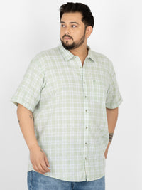 WHATZ Grid Checked Half Sleeve Shirt For Men