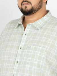WHATZ Grid Checked Half Sleeve Shirt For Men