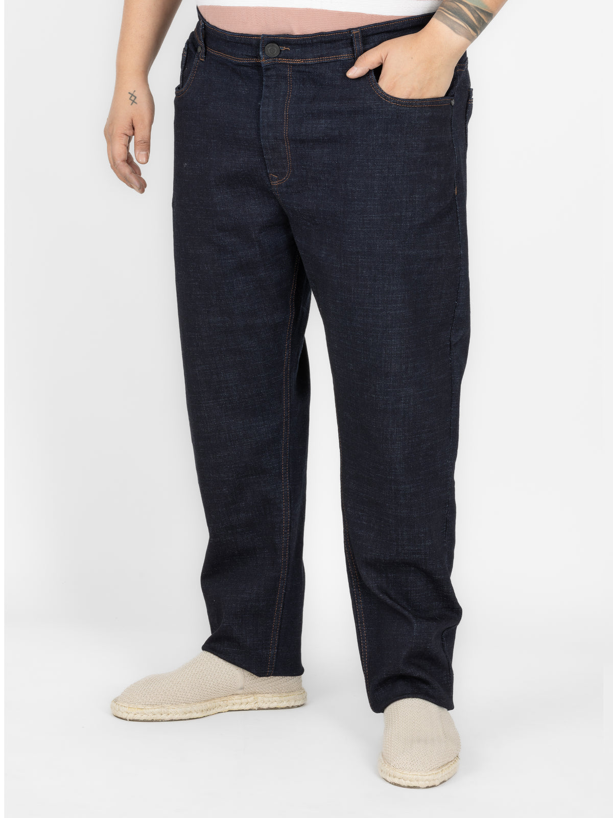 WHATZ Raw-Edge Relaxed Denim for Men