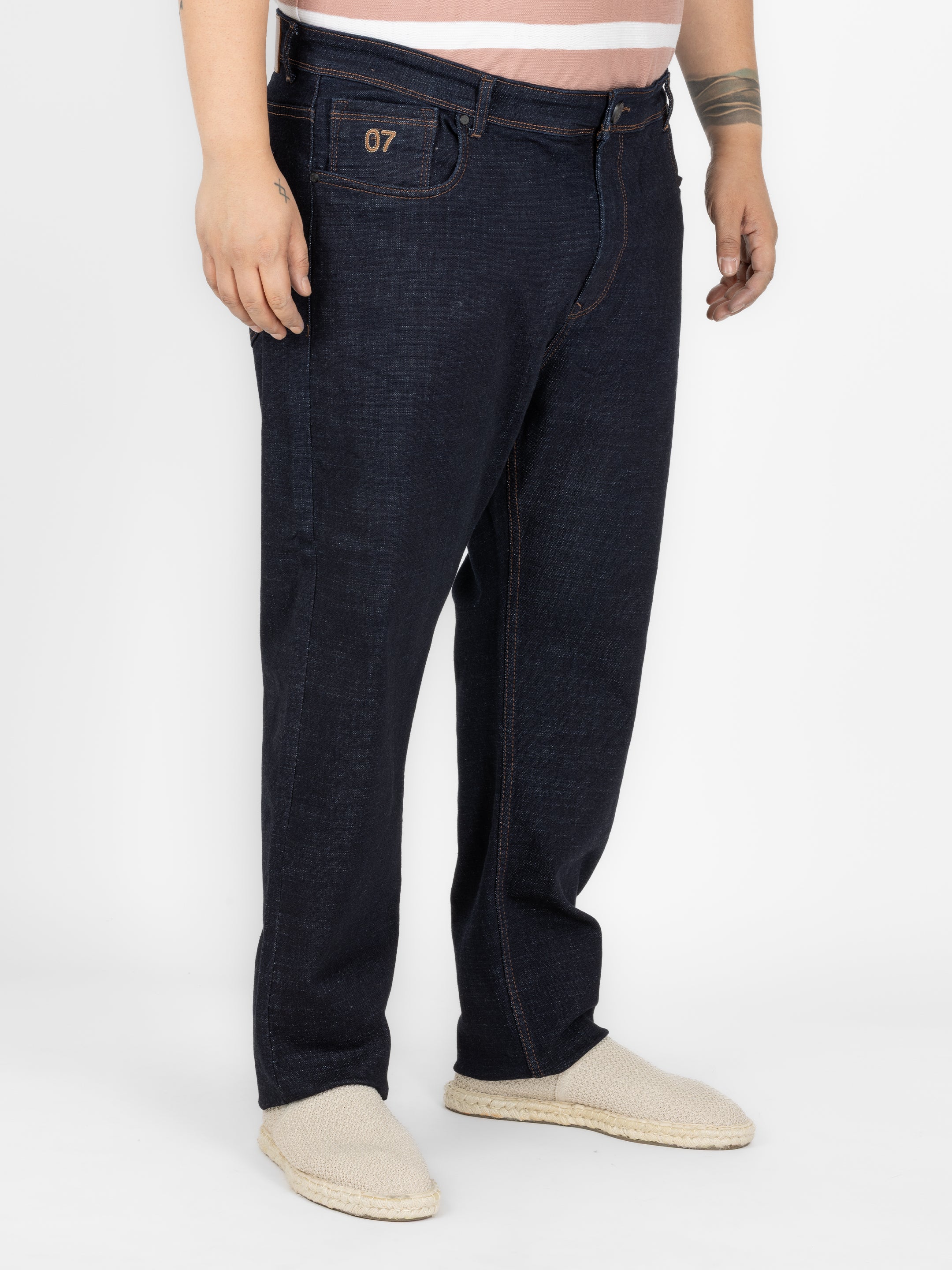 WHATZ Raw-Edge Relaxed Denim Jeans for Men