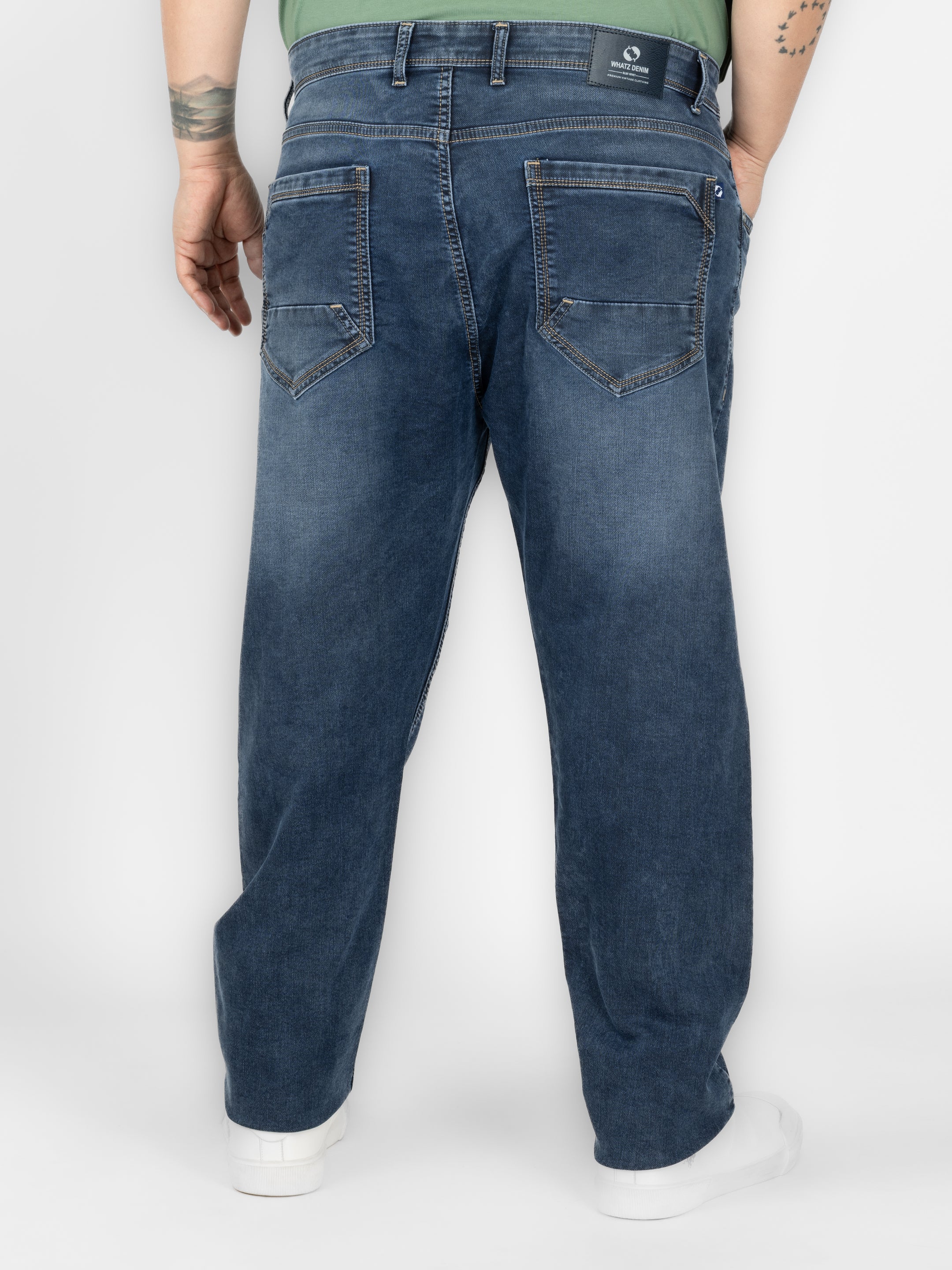 WHATZ Flux Essential Relaxed Denim Jeans for Men