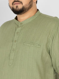 WHATZ Pinnacle Pinstripe Short Kurta for Men