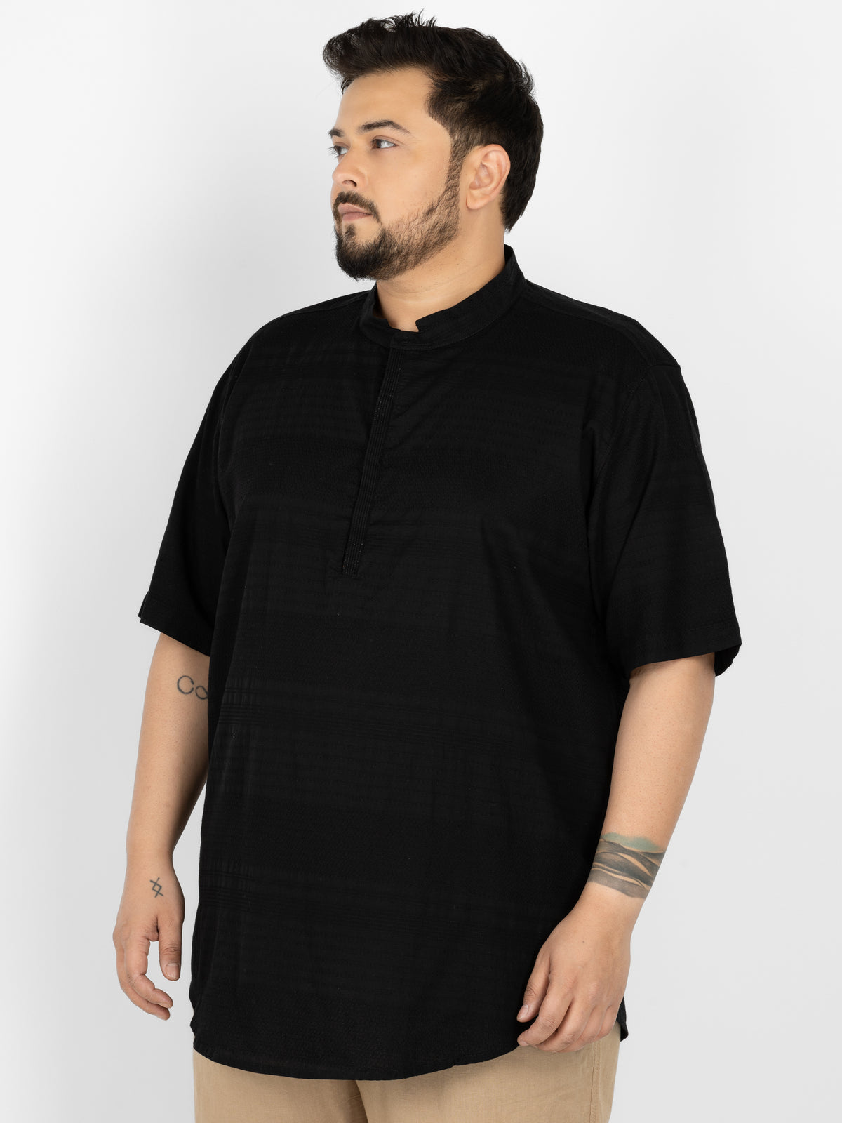 WHATZ Core Mandarian Fusion Short Kurta for Men