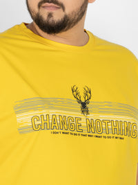 WHATZ Change Nothing Slogan Graphic Round Neck T-Shirt For Men