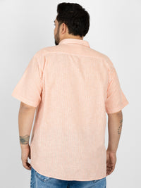 WHATZ Classic Vertical Stripe Half Sleeve Shirt For Men