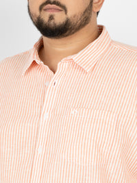 WHATZ Classic Vertical Stripe Half Sleeve Shirt For Men