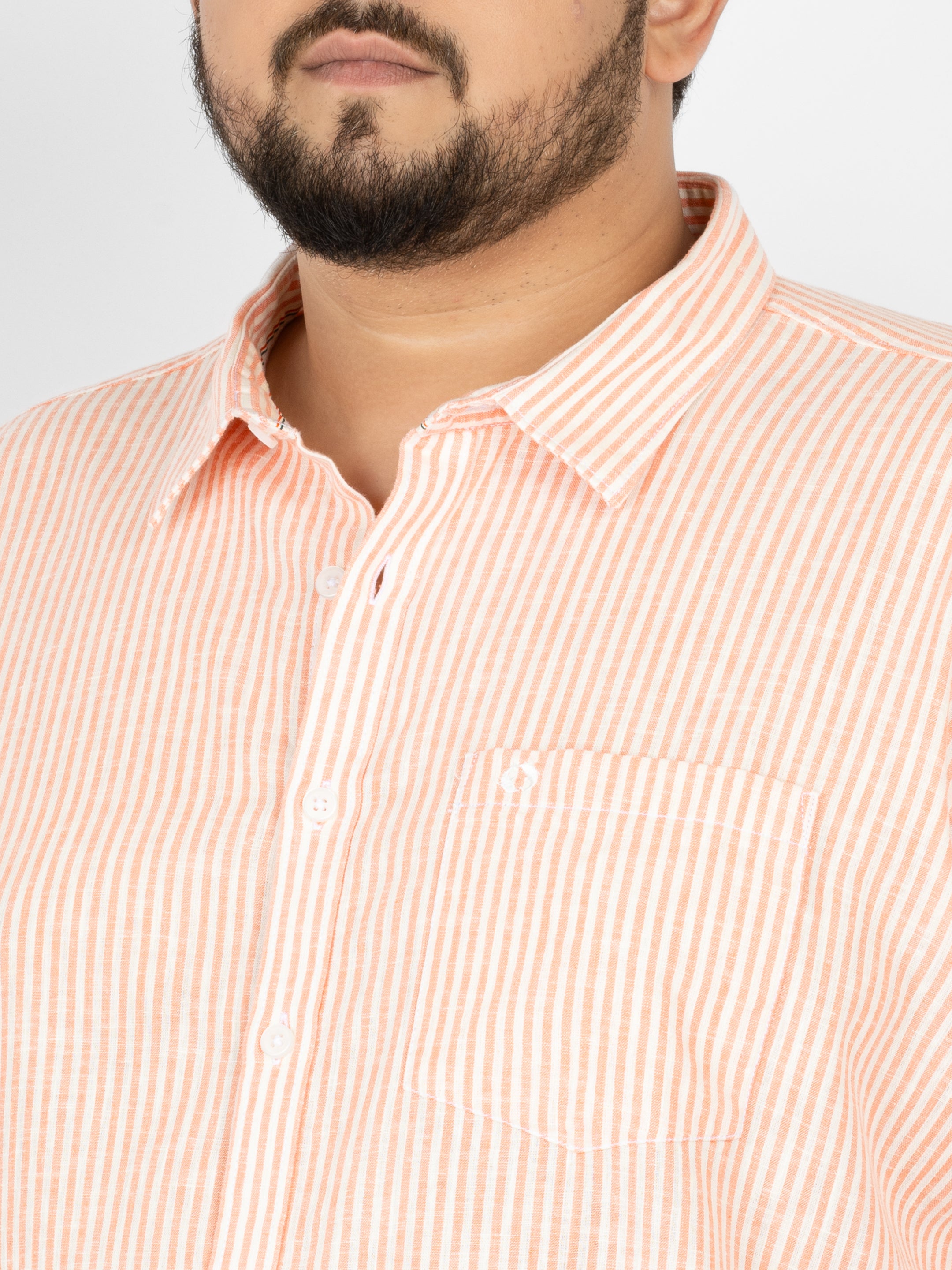 WHATZ Classic Vertical Stripe Half Sleeve Shirt For Men
