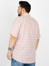 WHATZ Grid Checked Half Sleeve Shirt For Men
